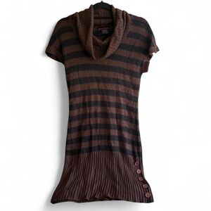 Y2K Striped Brown Sweater Dress Size Large